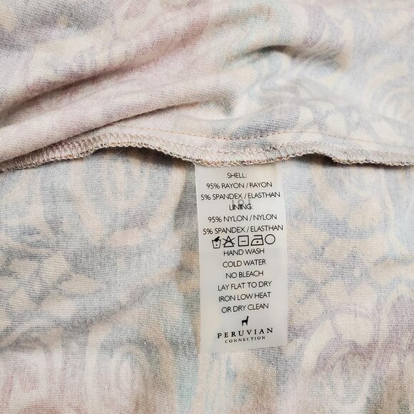 Peruvian Connection Safi Midi Dress S Faux Wrap Long Sleeve Mosaic Print… - Picture 11 of 11